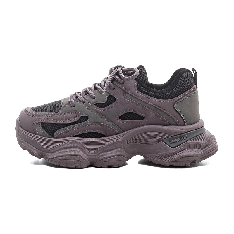 

Кроссовки женские толстые низкие Warrior, цвет Purple Black Gray