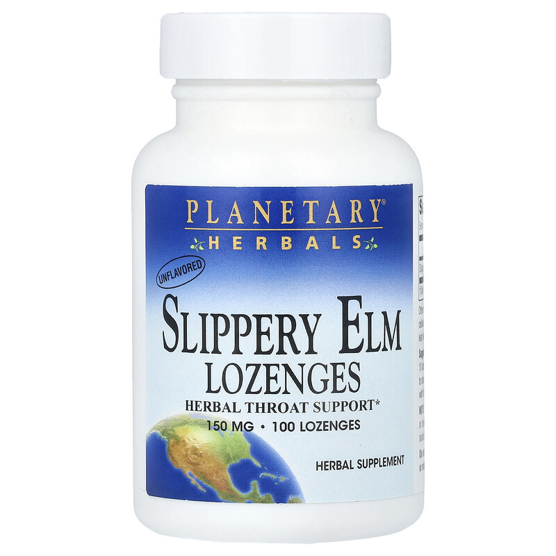 

Planetary Herbals, Леденцы со скользким вязом, без добавок, 150 мг, 100 леденцов