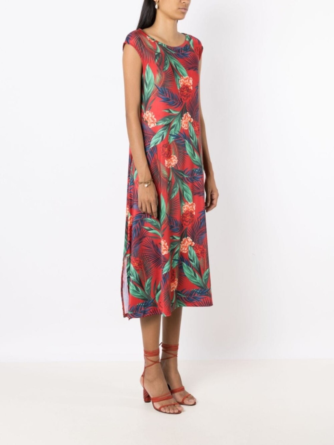 

Платье миди Tie с принтом Lygia & Nanny, красный