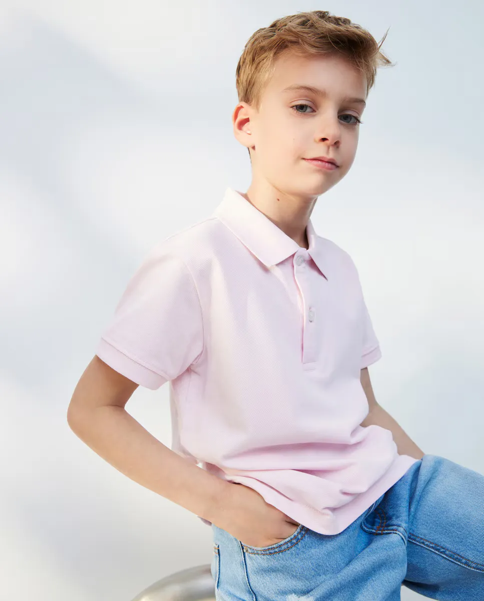 

Базовая рубашка-поло с короткими рукавами для мальчика Kids El Corte Inglés, розовый