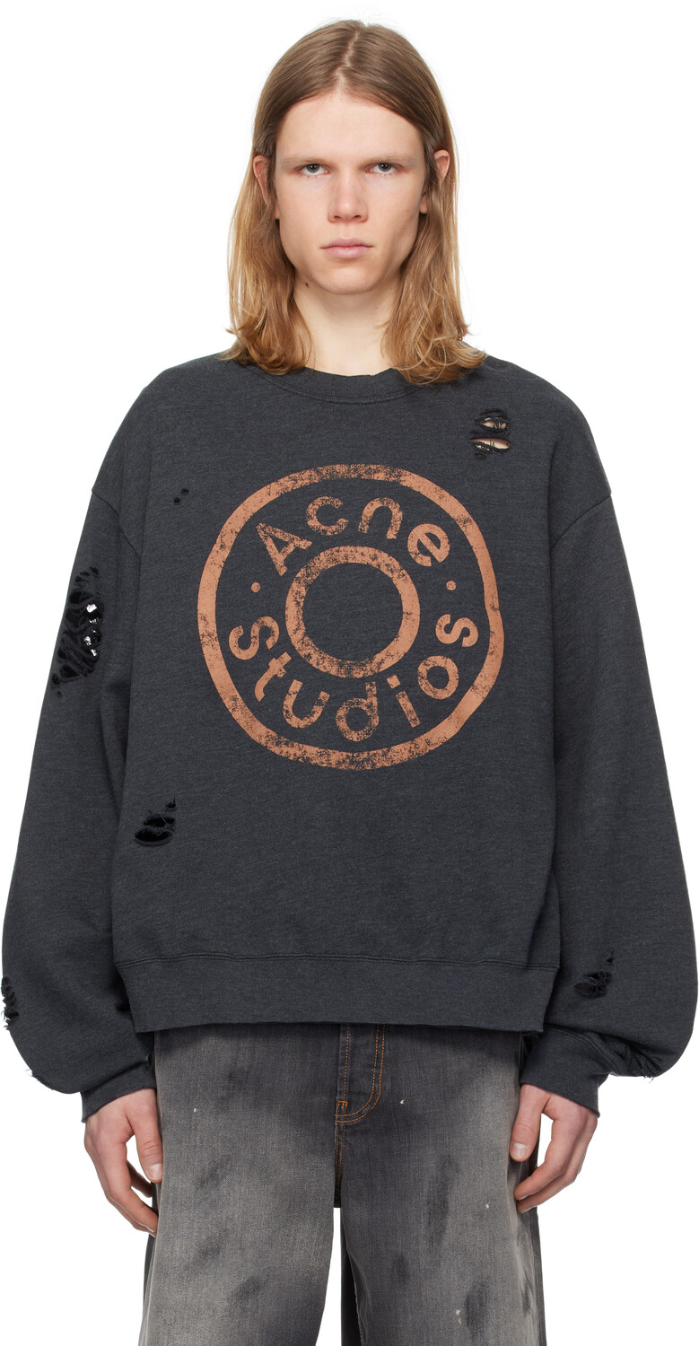 

Черная толстовка с логотипом Acne Studios, Black melange