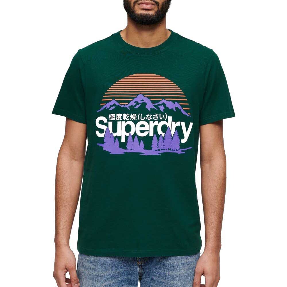 

Футболка с коротким рукавом Superdry Great Outdoors Nr Graphic, зеленый