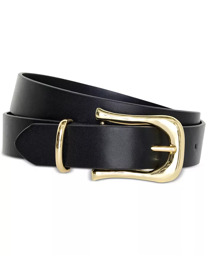 

Сумка Women's Classic Saddle Buckle Faux-Leather Belt Good American, черный