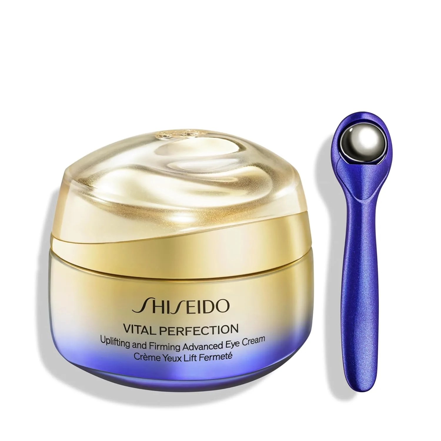 Shiseido Vital Perfection подтягивающий и укрепляющий крем для глаз 15 мл против мешков, морщин и темных кругов с массажным роллером