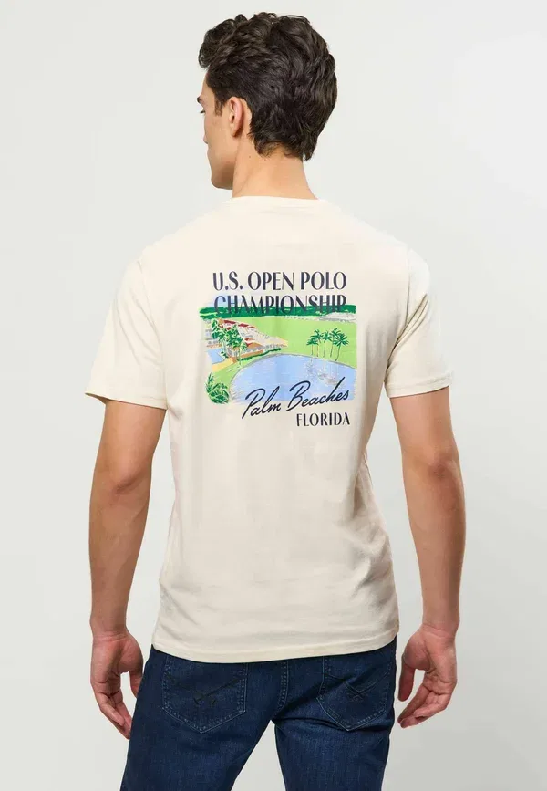 Футболка с принтом Umdalha U.S. Polo Assn., бело-серый