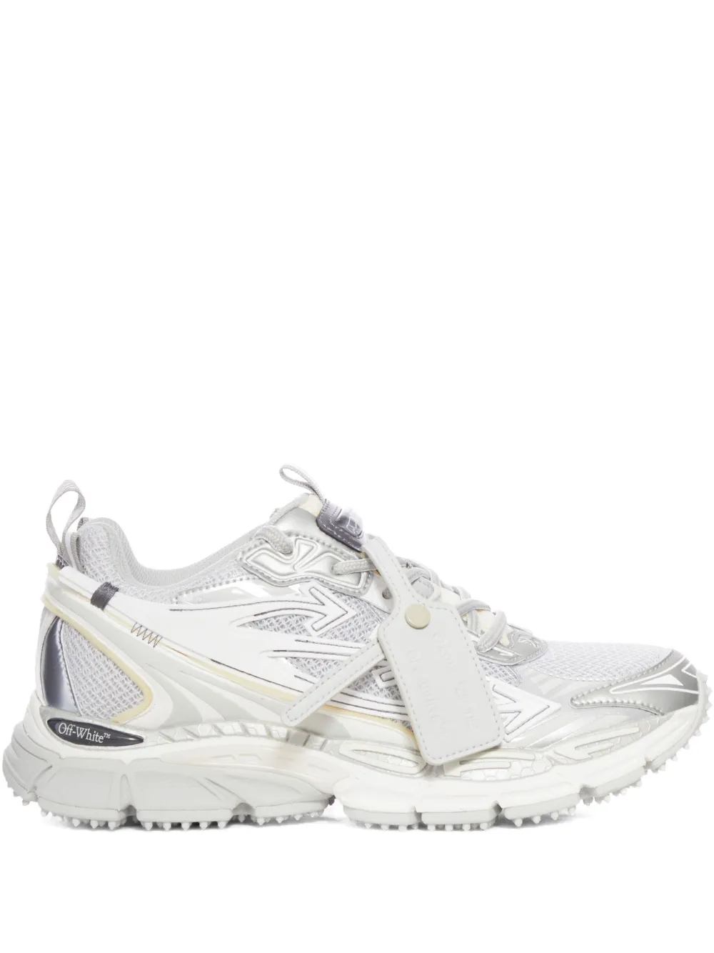 Кроссовки со шнуровкой и кожаной биркой OFF-WHITE, серый