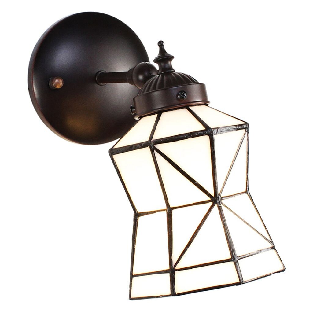 

Настенный светильник Clayre & Eef Tiffany 17x12x23 см Белый Коричневый Стекло Металл Clayre&Eef