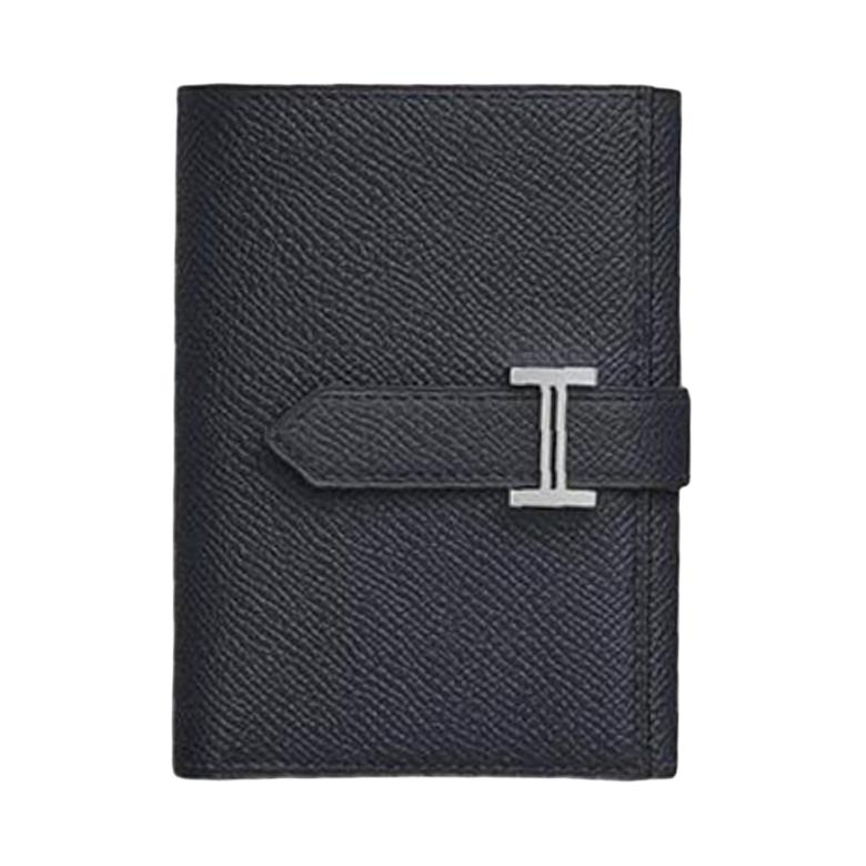 

HERMES Кошелёк из телячьей кожи Берн Эпсом для женщин чёрный