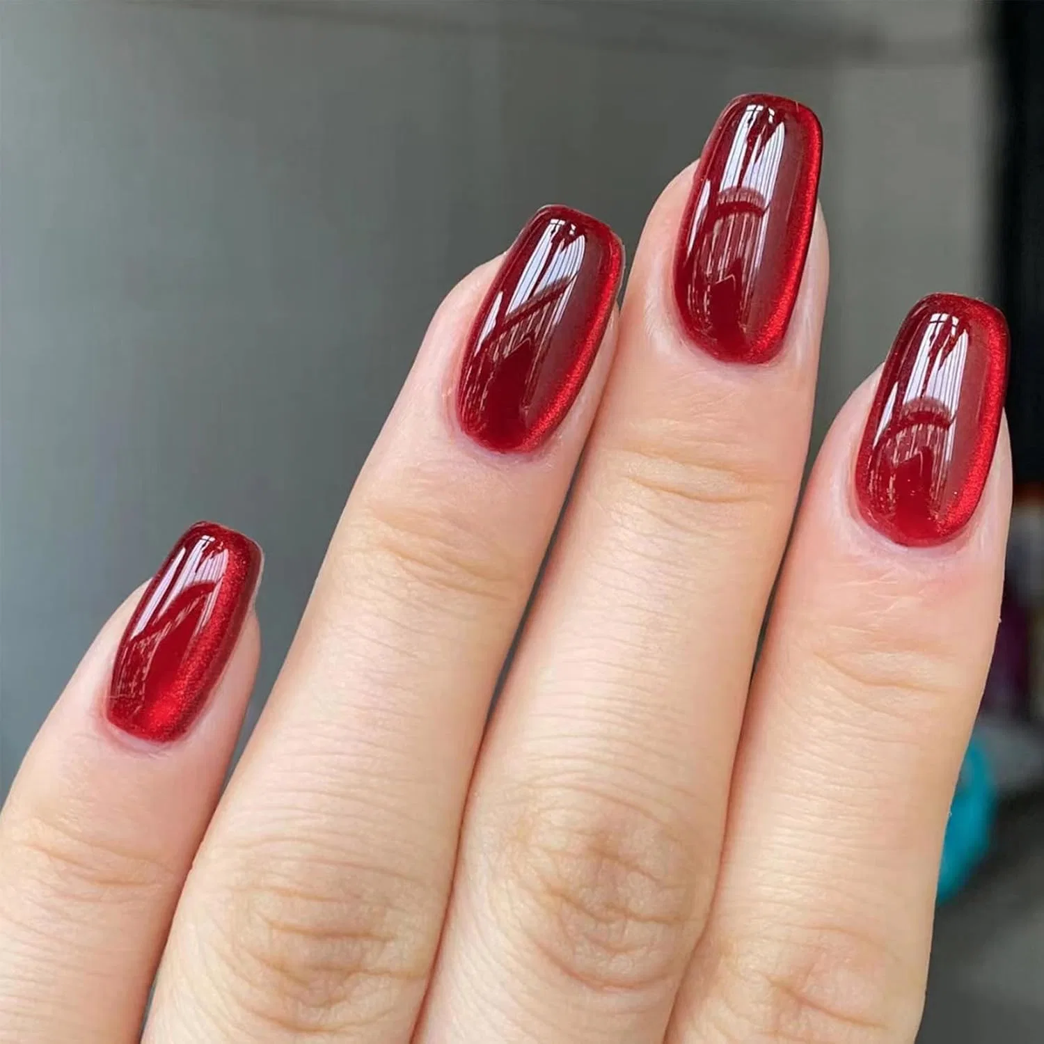 Накладные ногти «Кошачий глаз» красные, 24 шт. Virellay, Red