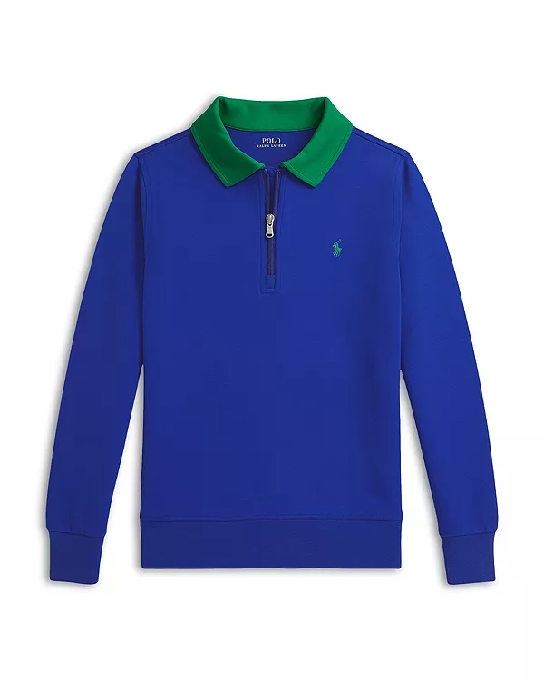 

Детская толстовка с воротником из двойной вязки (для подростков) Ralph Lauren, синий