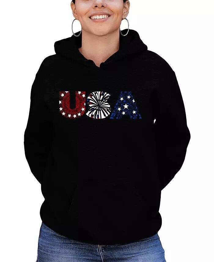 

Женская толстовка с капюшоном Word Art USA Fireworks La Pop Art, фиолетовый