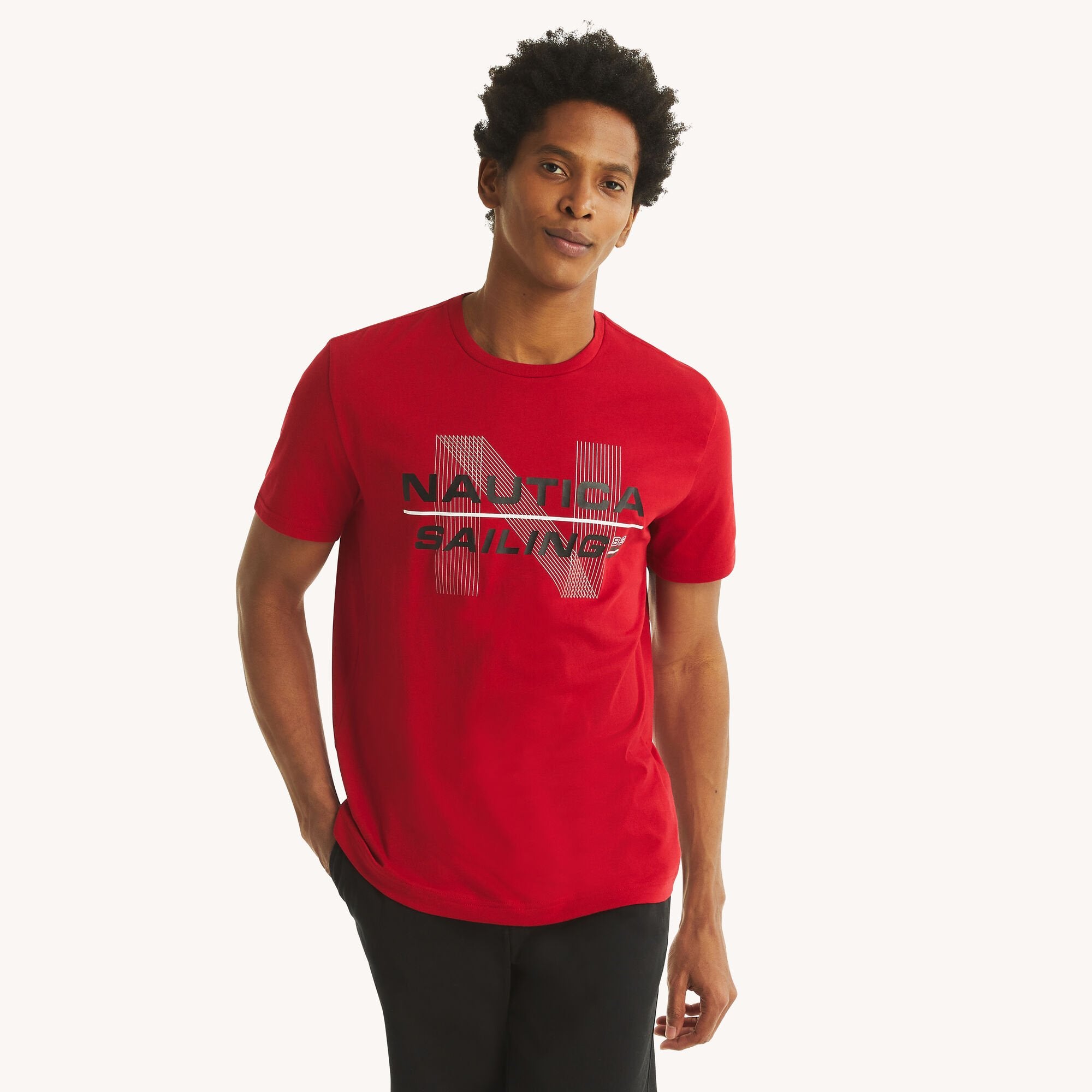 

Футболка с рисунком Nautica Mens Sailing '83, цвет nautica red