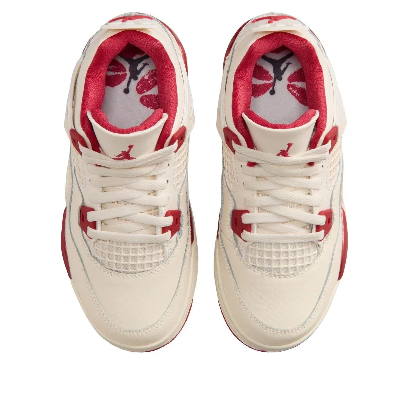 Кроссовки (PS) Air Jordan 4 'Pale Ivory Tough Red', белый — фото 3