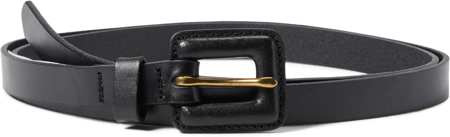 

Ремень Madewell Pebbled Leather Covered-Buckle Belt, цвет True Black