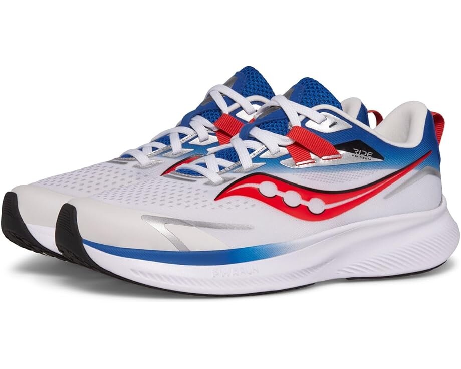 

Кроссовки Saucony Kids Saucony Kids Ride 15 Sneaker, цвет Grey/Blue/Red