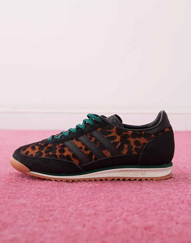Кроссовки SL 72 OG с леопардовым принтом и черного цвета adidas Originals — фото 2
