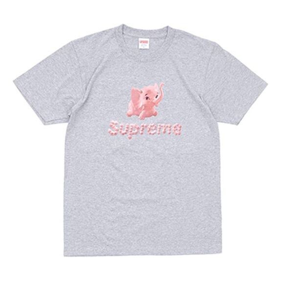 

Футболка ss17 elephant tee grey small short sleeve gray Supreme, серый