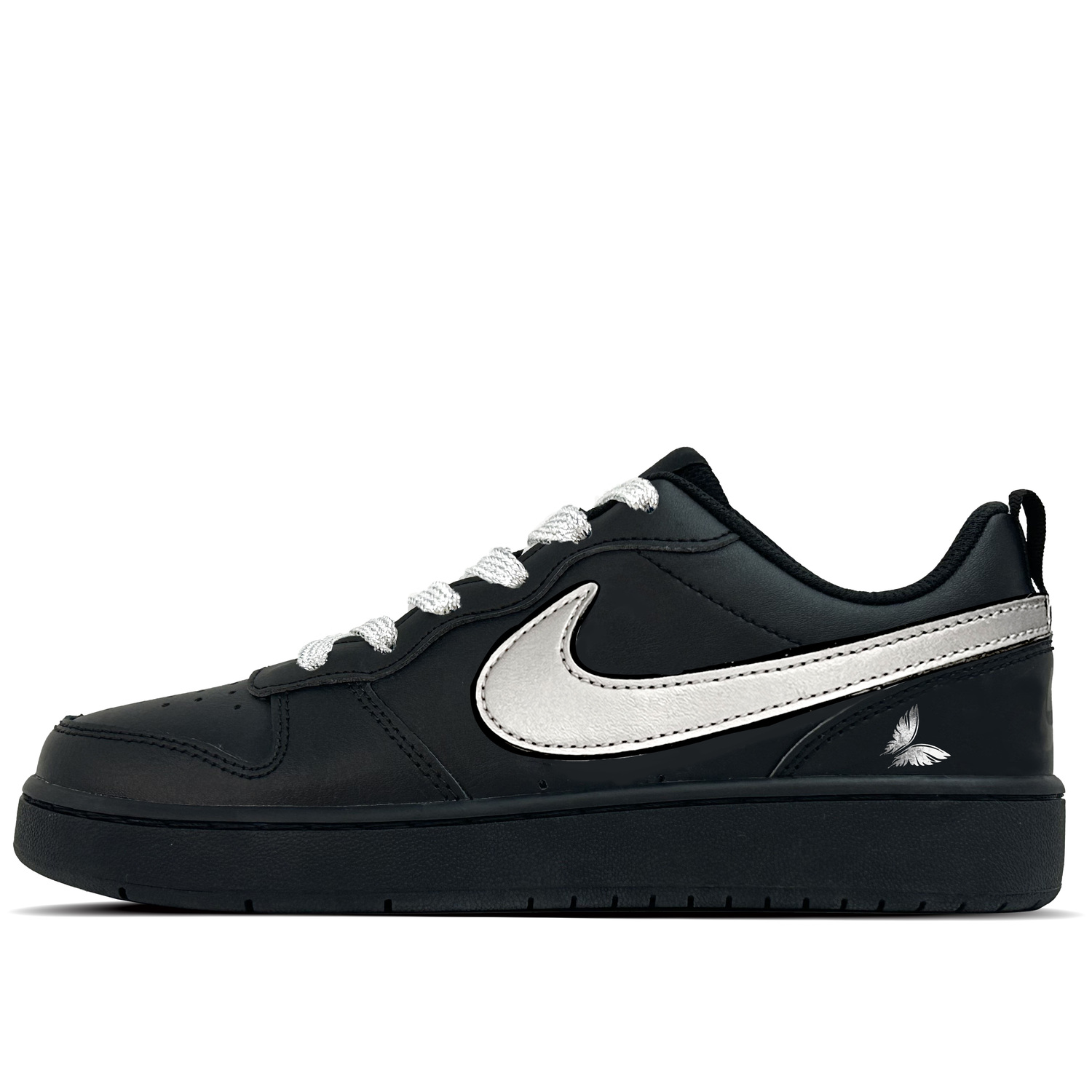 

Nike Court Borough Silver Butterfly Abrasion Resistant Slip Resistant детские скейтборд кроссовки для подростков