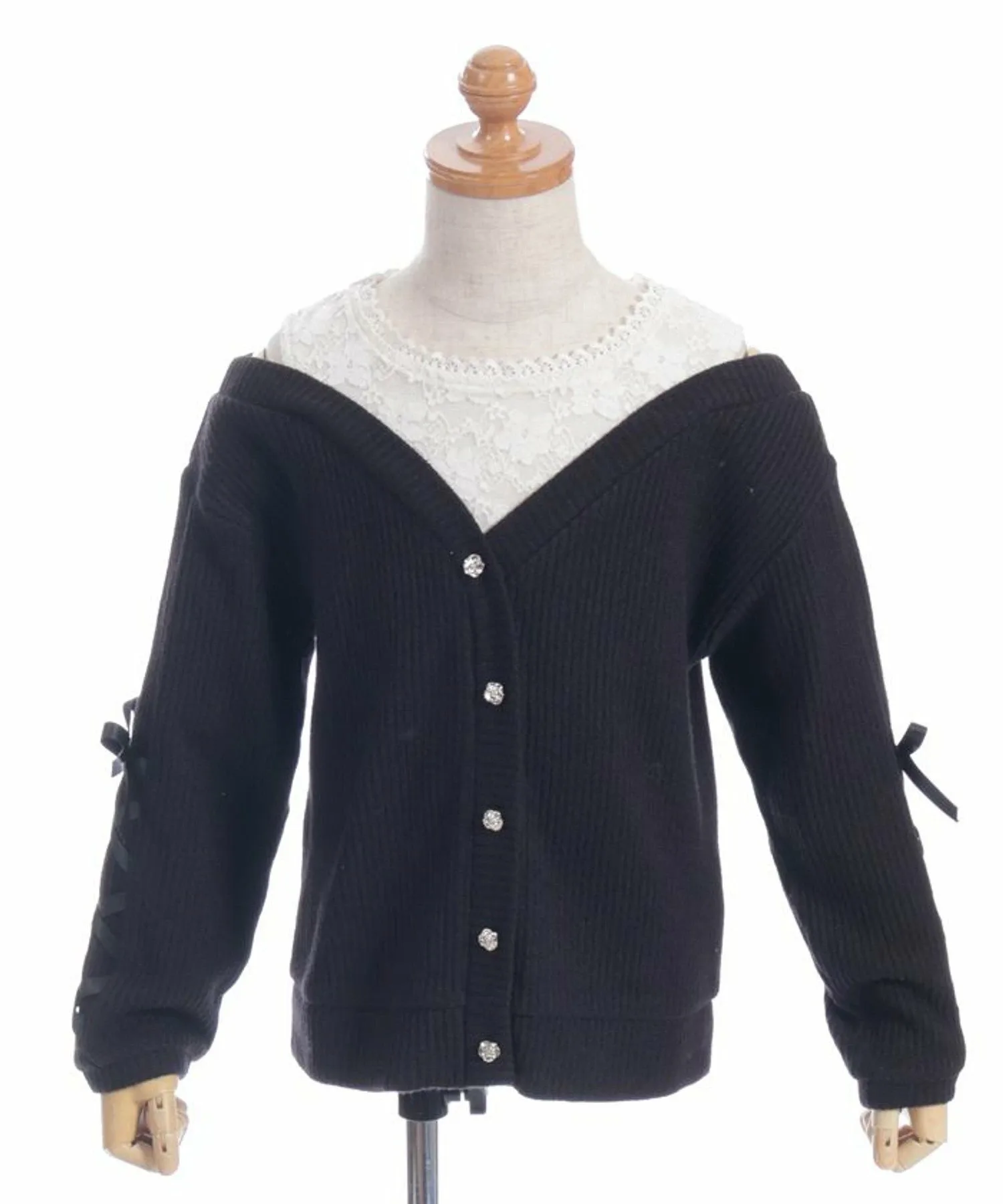 Многослойный пуловер с открытыми плечами Axes femme kids, Black