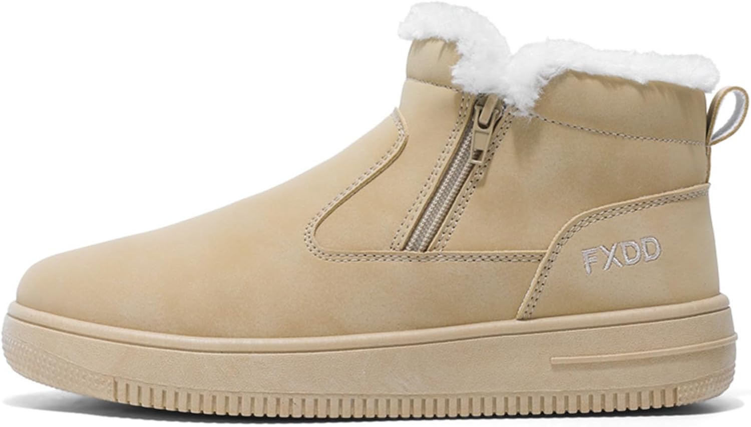 

Мужские зимние ботинки Azttoztto с овчиной, утепленные, водоотталкивающие, с меховой подкладкой, высокие, удобные повседневные слипоны, бежевый