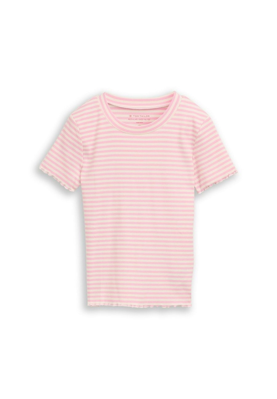 

Футболка TOM TAILOR TOM TAILOR T-SHIRT CROPPED RIPP T-SHIRT, Pink White Stripe/Pink, Белый, Футболка TOM TAILOR TOM TAILOR T-SHIRT CROPPED RIPP T-SHIRT, Pink White Stripe/Pink