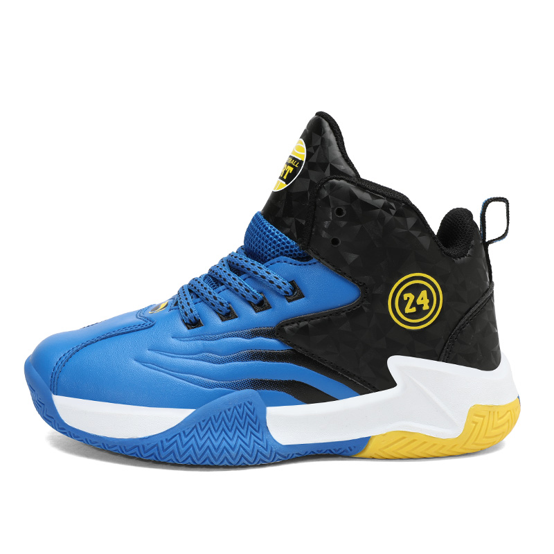 

Термостойкие износостойкие высокие баскетбольные кроссовки для детей и подростков Robinhood, 2188 royal синий[leather upper]