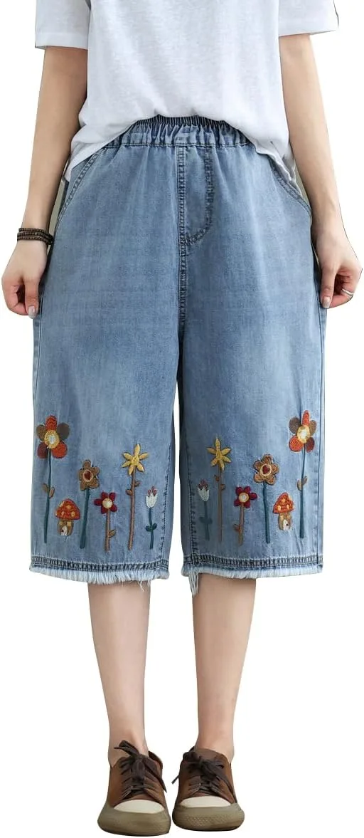 

Женские капри с эластичным поясом и карманами Aricaca