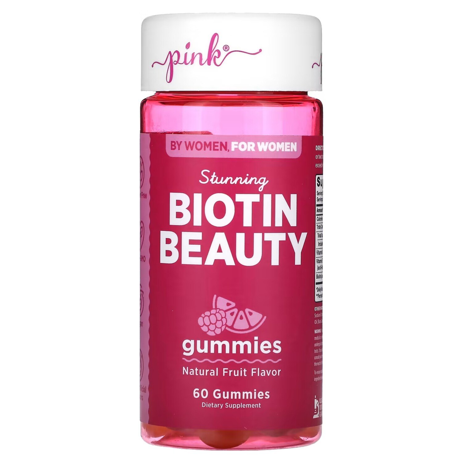 

Добавка Pink Stunning Biotin Beauty Natural Fruit, 60 жевательных конфет