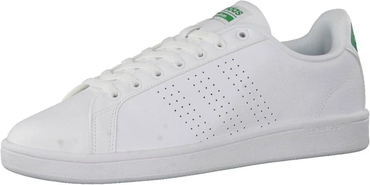 Женские кожаные кроссовки Adidas Advantage Premium, White Ftwwht Ftwwht Green