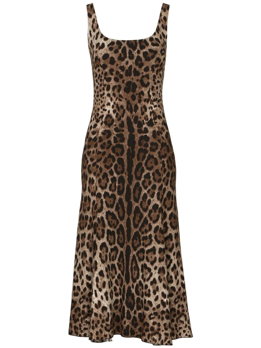 

Платье миди с леопардовым принтом DOLCE & GABBANA, коричневый