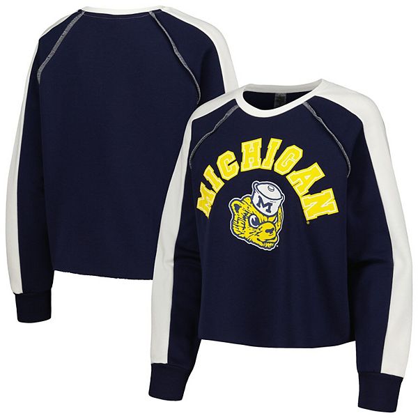 

Женский свитшот cropped raglan michigan wolverines navy Gameday Couture, Синий, Женский свитшот cropped raglan michigan wolverines navy Gameday Couture