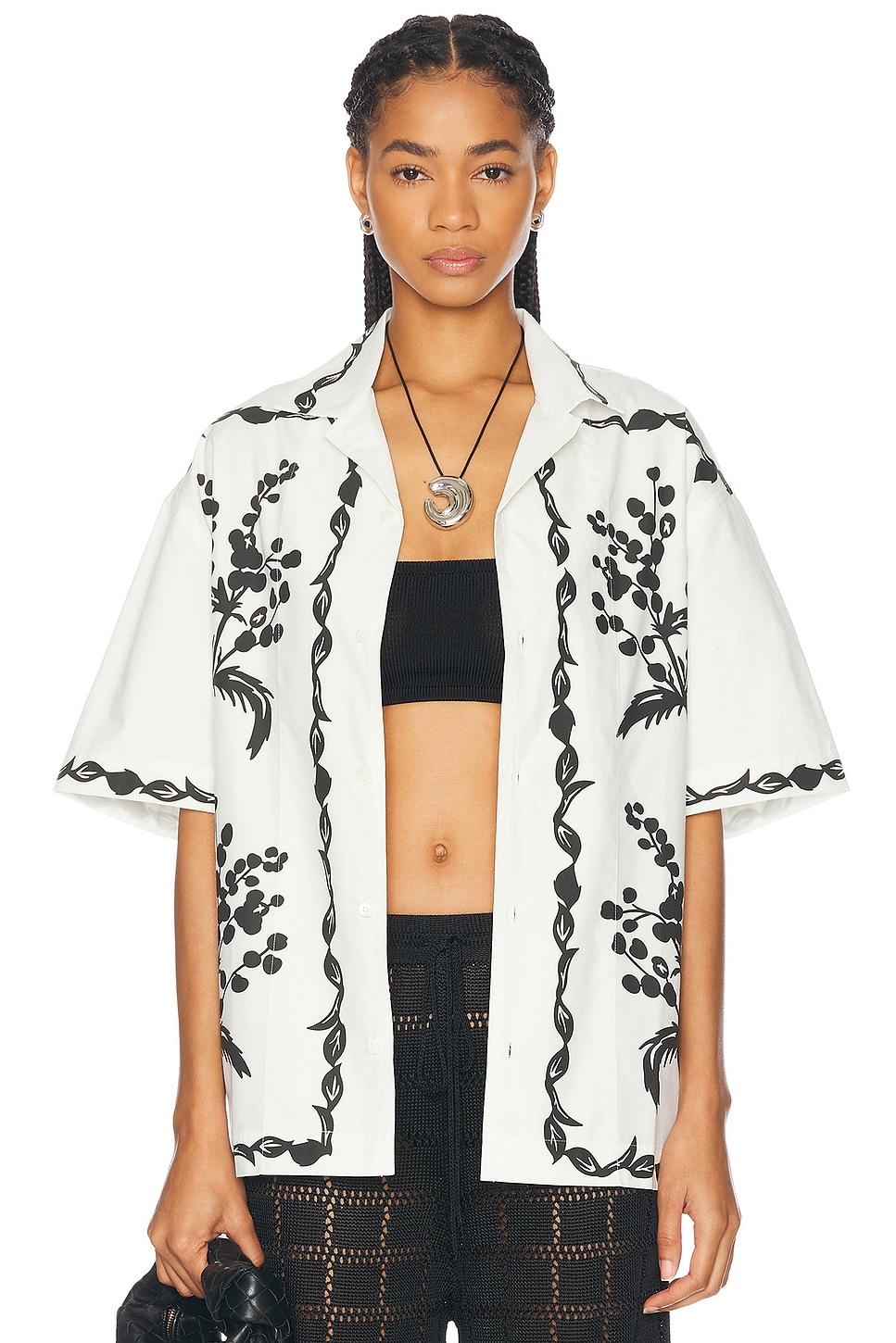 

Джинсовая рубашка JACQUEMUS, цвет Print Mimosa Frise Black