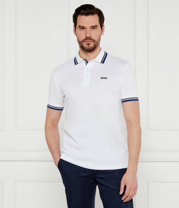 

Поло Boss Green Paddy Regular Fit, белый / синий