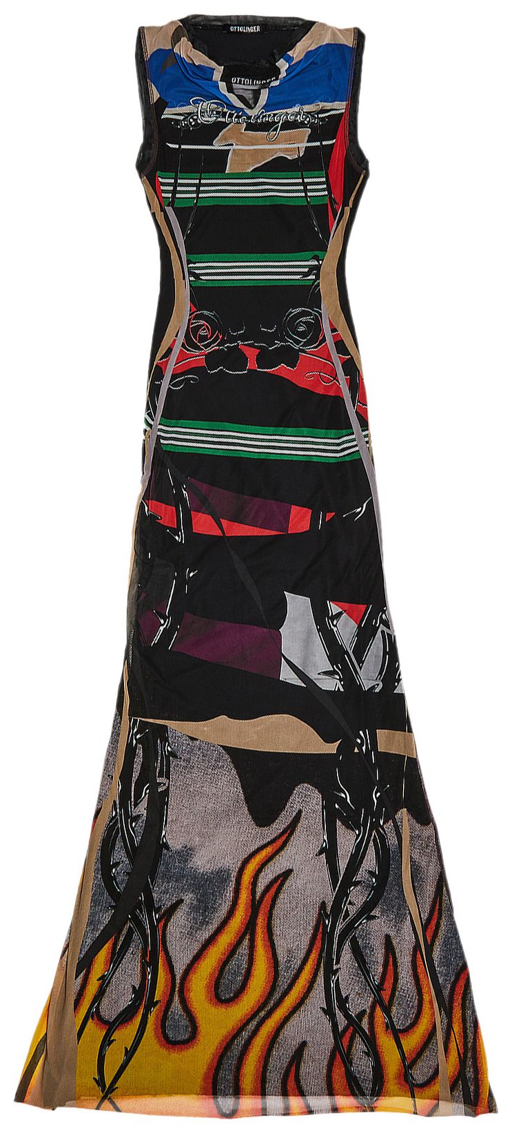 

Платье Ottolinger Mesh Maxi Dress 'Polo Print', черный