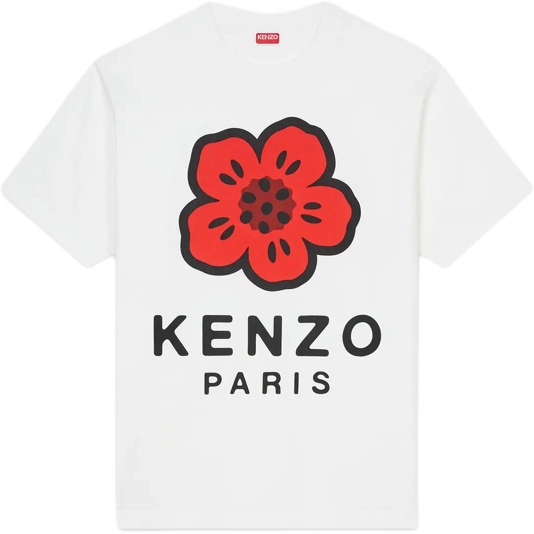 

Боке футболка с цветочным принтом KENZO, белый