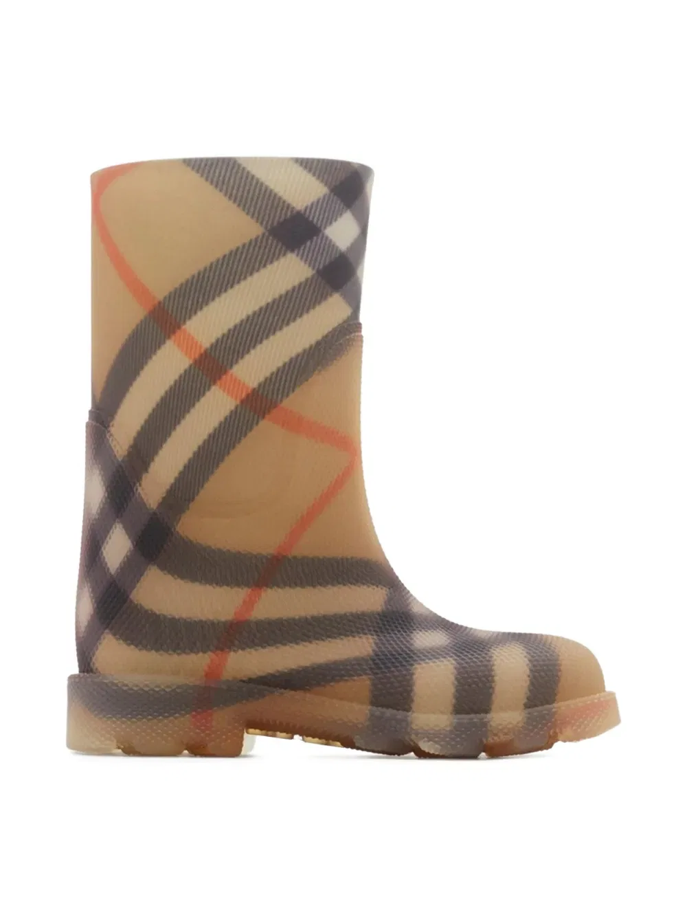 Резиновые сапоги в клетку Burberry Kids, коричневый