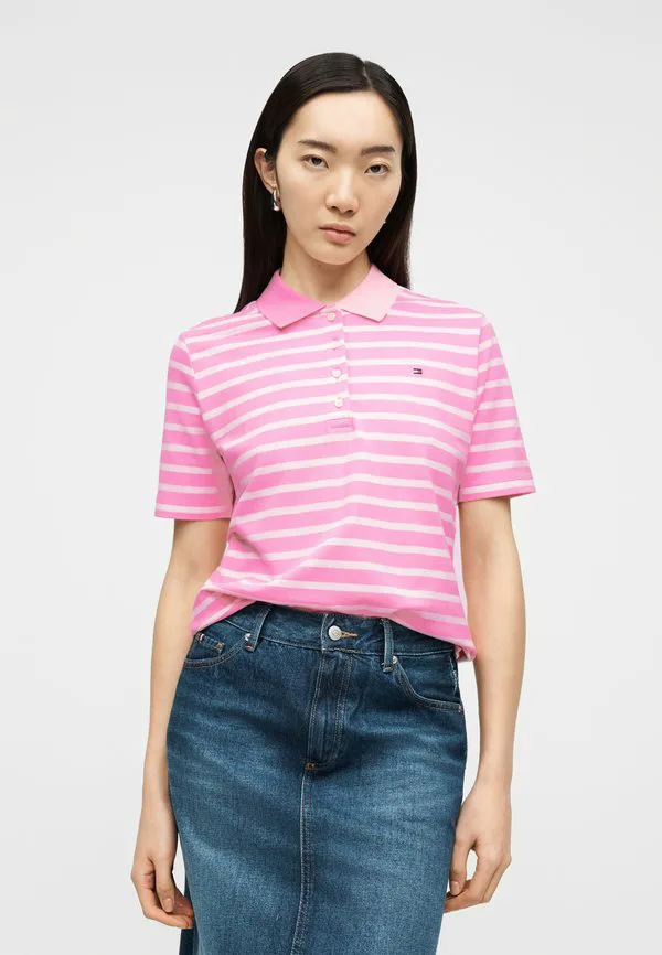 Рубашка-Поло из пике стандартного кроя 1985 года Tommy Hilfiger, Rose Petal/Ecru — фото 4