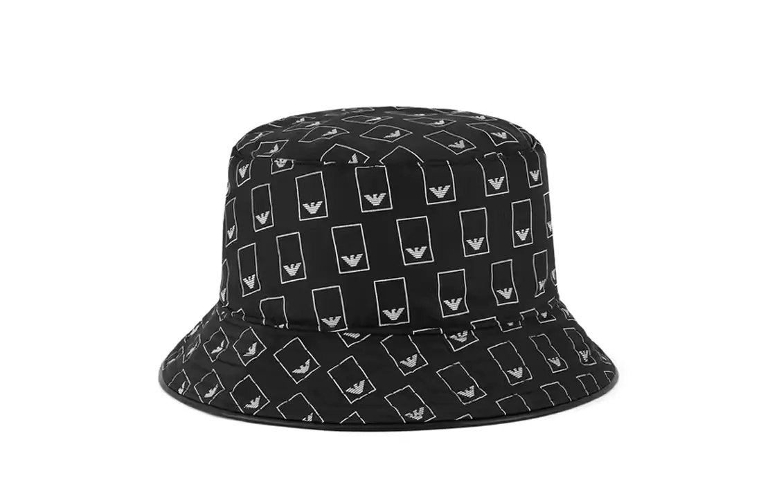 

EMPORIO ARMANI Полиэстеровая ведро-шляпа женская черная