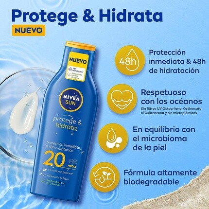 Солнцезащитный крем Sun Protect & Hydrate Spf20, 200 мл, Nivea — фото 3