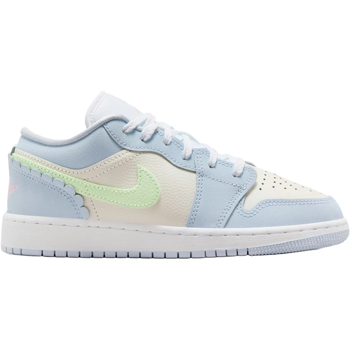 Jordan Кроссовки детские баскетбольные Air 1 Low top бежево-голубые — фото 3