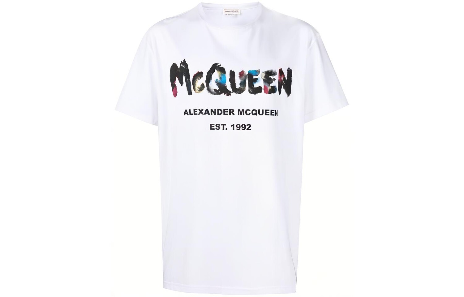 

Футболка с граффити мужская белая Alexander Mcqueen, белый
