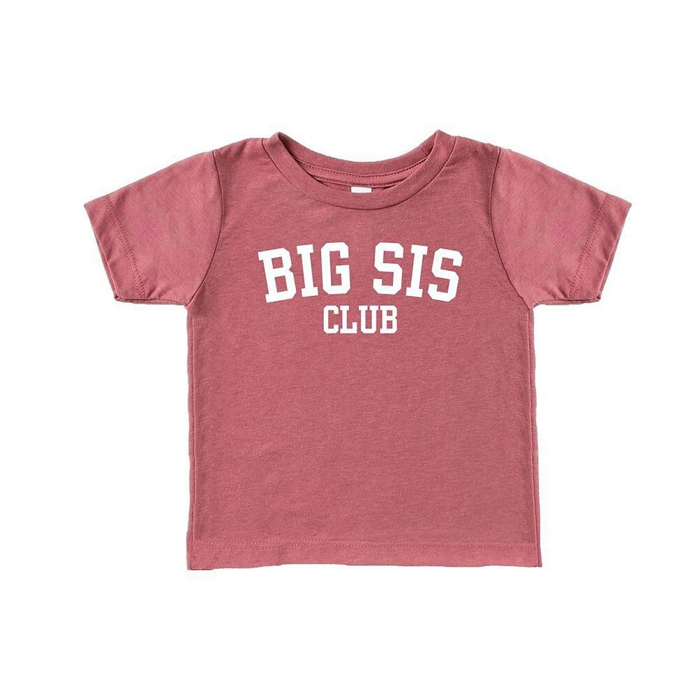 

Футболка с короткими рукавами и рисунком Big Sis Club для малышей The Juniper Shop, цвет Mauve