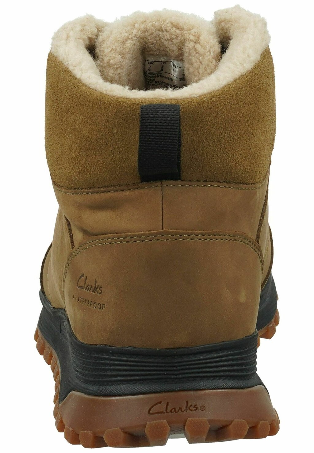 Ботильоны на шнуровке Clarks, тёмно-песочный со складчатой ​​строчкой — фото 4