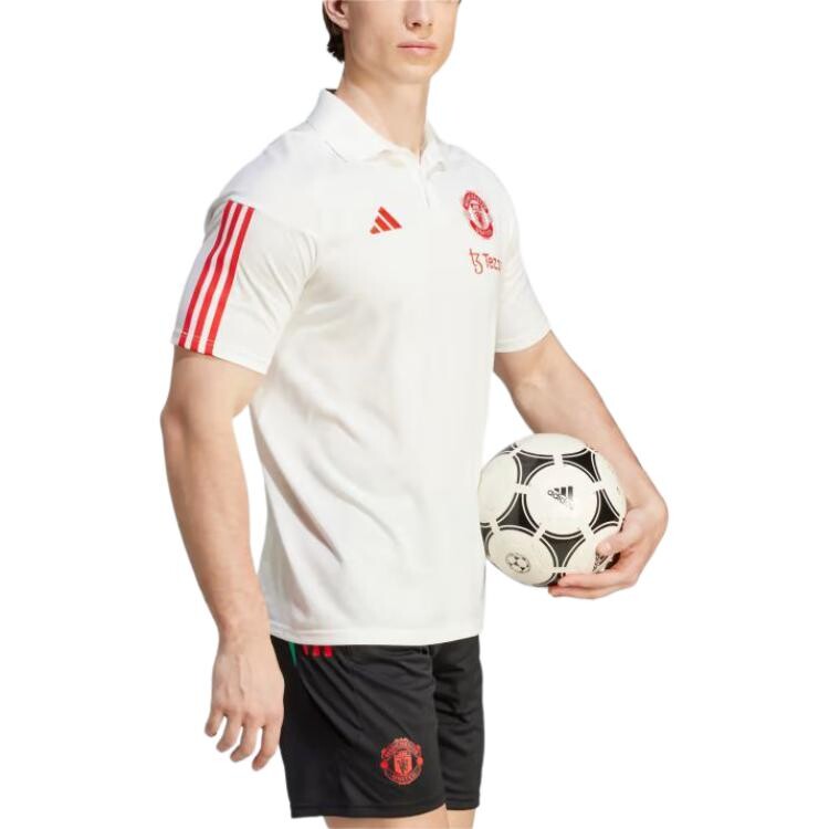 Футболка-поло Manchester United мужская белая Adidas, белый — фото 4
