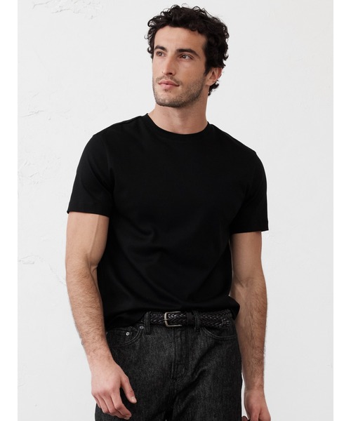 

Футболка с коротким рукавом и круглым вырезом BANANA REPUBLIC FACTORY STORE, LUXE TOUCH, черный