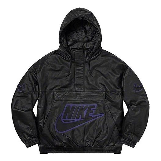 

Куртка fw19 week 14 x nike leather anorak box 'black' Supreme, черный