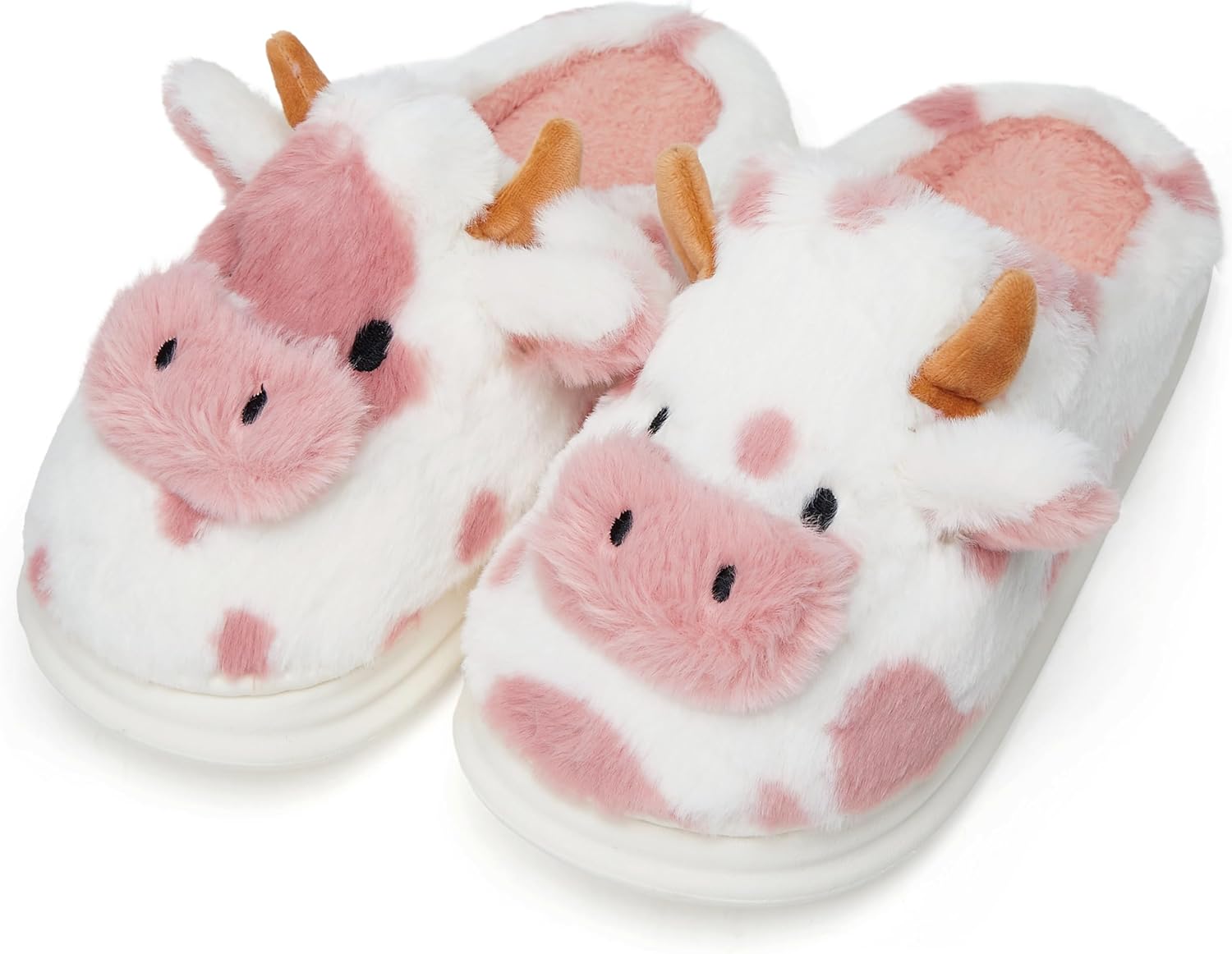 

Тапочки Avilego Cozy Cow для женщин и мужчин, домашние и уличные, мягкие зимние пушистые тапочки, милые животные, плюшевые сандалии, розовый