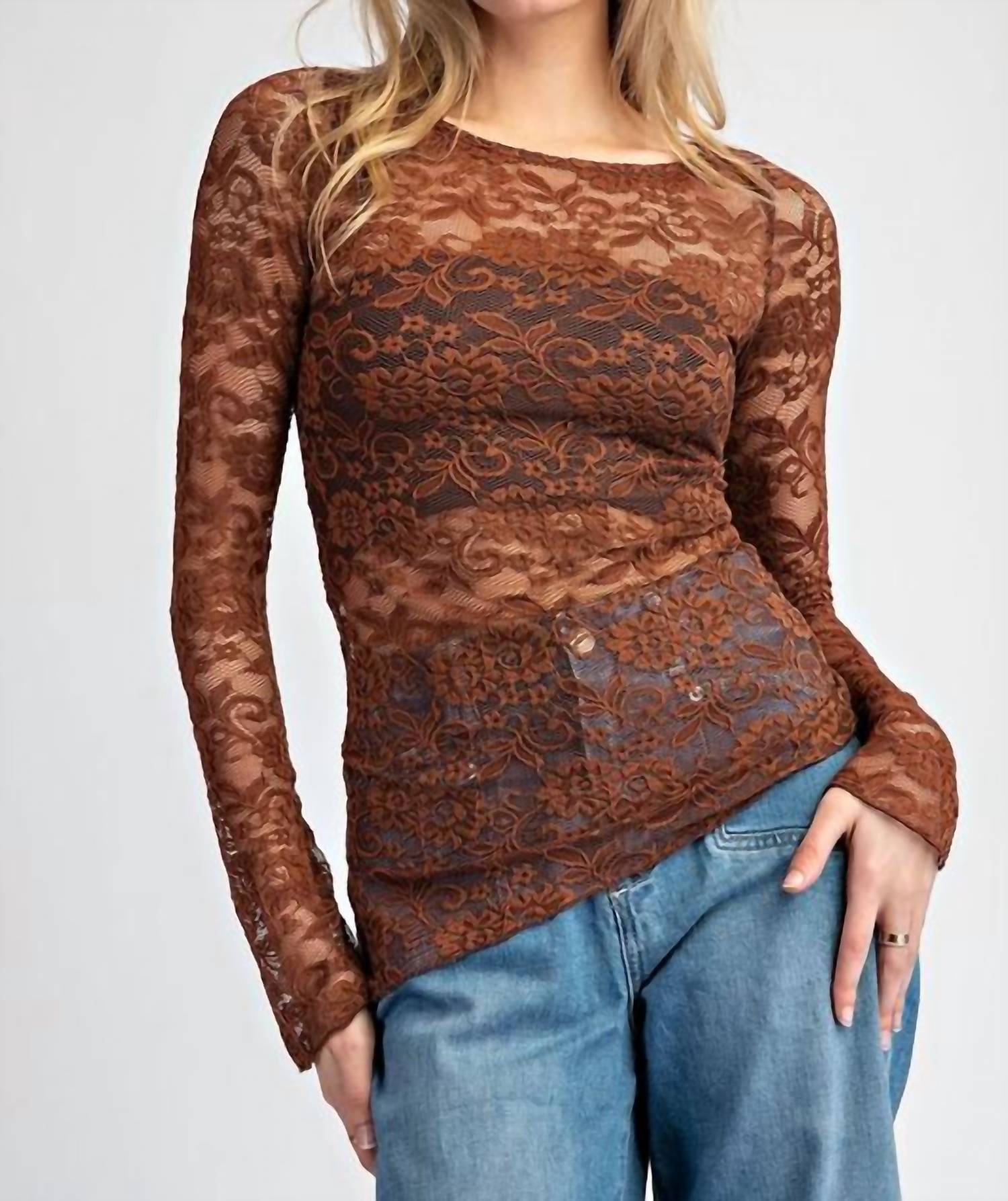 

Топ Whitney Floral Lace в цвете Cinamon eesome, цвет cinnamon
