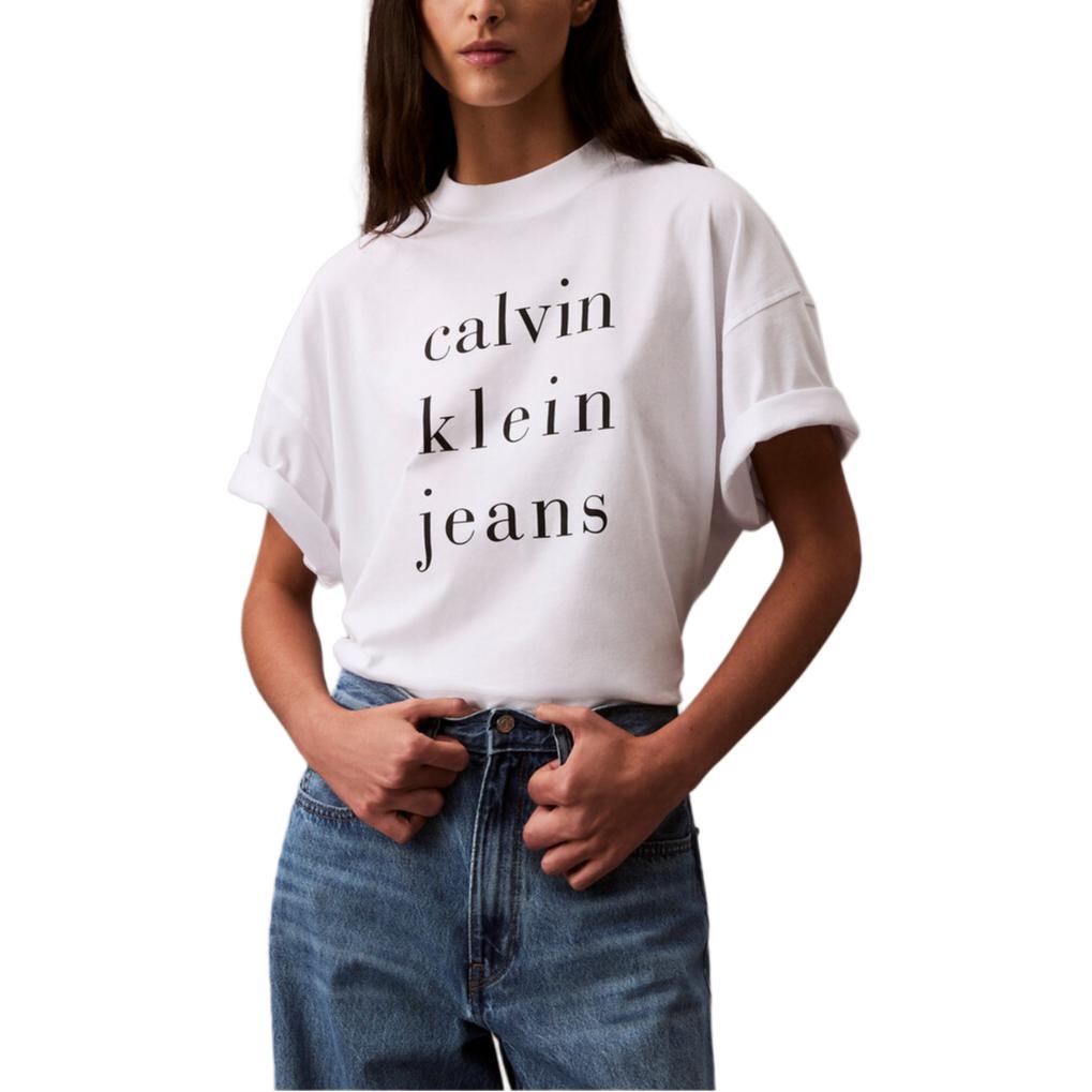 

Футболка с принтом логотипа Jeans Calvin Klein, ярко-белый