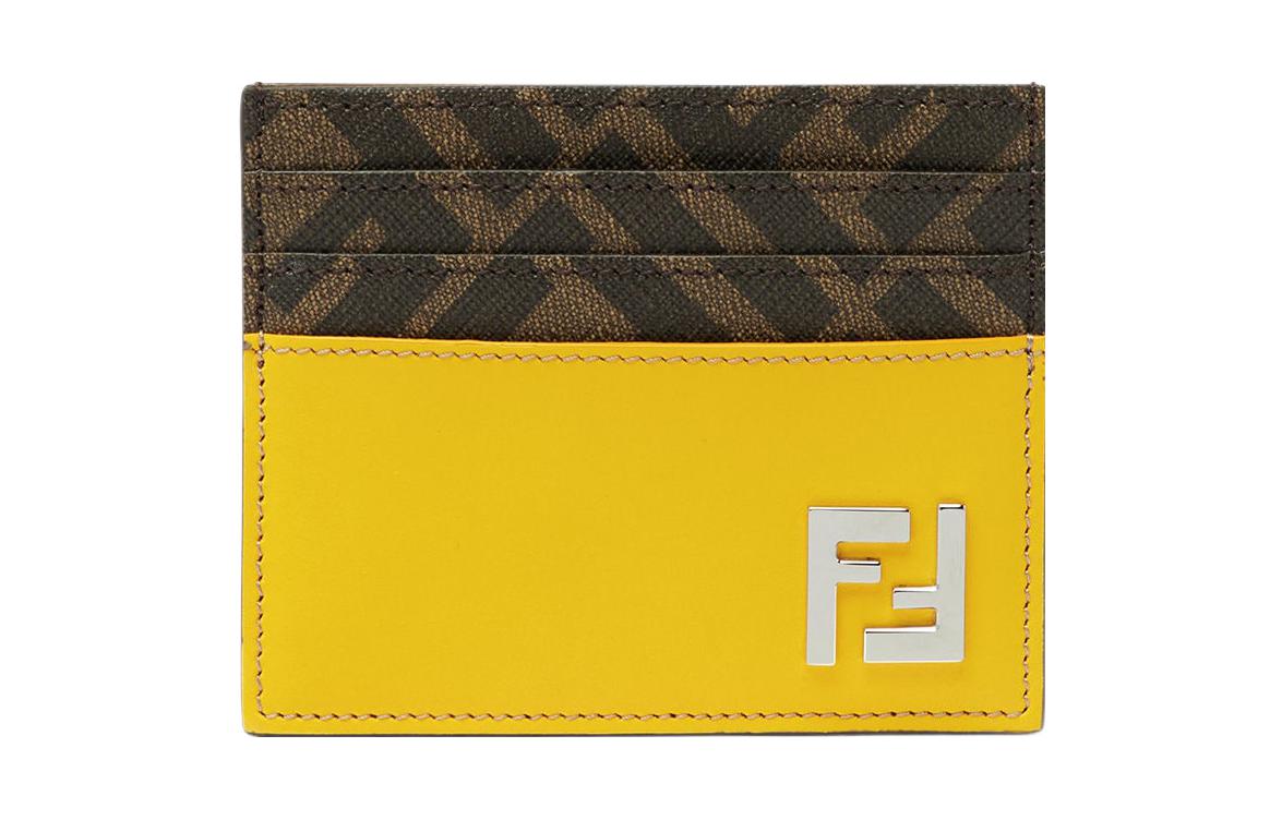

Кожаный с хлопком кардхолдер Regular Мужской Желтый FENDI
